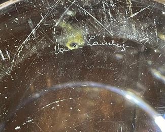 *Signed* Heavy Crystal Lidded Jar 13.5in H x 8in diameter at opening	
