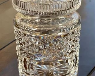 AS-IS Waterford Crystal Castlemaine Honey Jar	5.5in H x 3in diameter	
