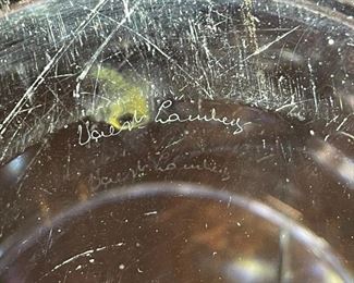 *Signed* Heavy Crystal Lidded Jar 13.5in H x 8in diameter at opening	
