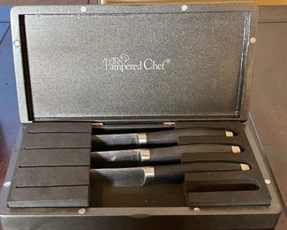 7pc Pampered Chef German Cr Mo V Steel Steak Knives	Knife: 9in long	
