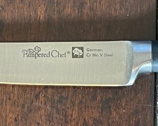 7pc Pampered Chef German Cr Mo V Steel Steak Knives	Knife: 9in long	
