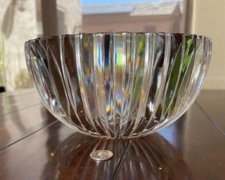 Ribbed Crystal Glass Bowl Josef Riedel	5in H x 9.5in Diameter	
