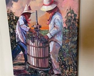 Carlos Lopez Crush Time Textured Painting	26x22x2.5in	HxWxD
