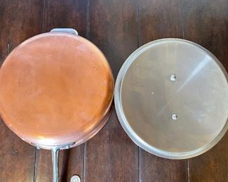 Lg All-Clad Copper Tinned Pan w/ Lid	2.5x11.25x21in	HxWxD
