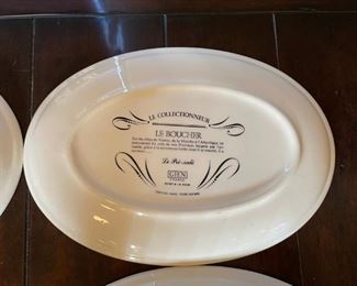4pc Gien France Meat Plates Le Boucher LES AVENTURES	1x12x8.5in	HxWxD
