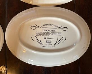 4pc Gien France Meat Plates Le Boucher LES AVENTURES	1x12x8.5in	HxWxD
