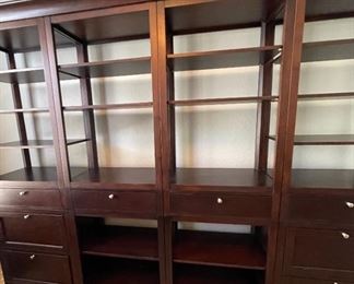 Bassett Contemporary Dark Wood  Shelf Bookshelf	85x115x18in	HxWxD
