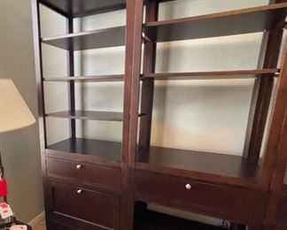 Bassett Contemporary Dark Wood  Shelf Bookshelf	85x115x18in	HxWxD
