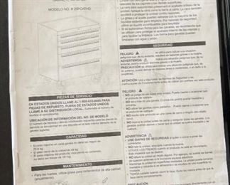 Husky 26in 5-Drawer Tool Chest Cabinet	34x30x20in	HxWxD
