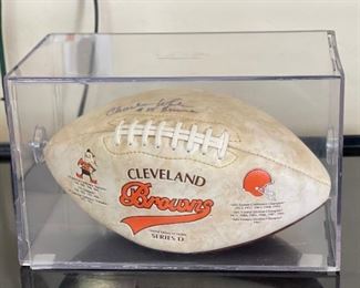 *Signed* Charles White #25 Cleveland Browns Football	7.5x7.5x12in	HxWxD
