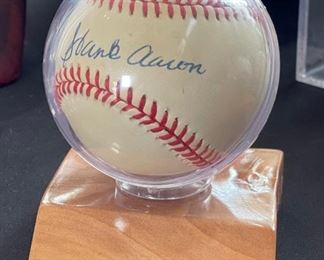 Hank Aaron Signed Baseball		
