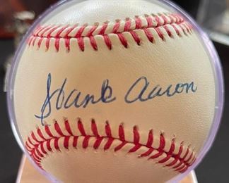 Hank Aaron Signed Baseball		
