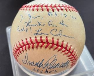 *Signed* Baseball Frank Robinson 586 HR Len Coleman		
