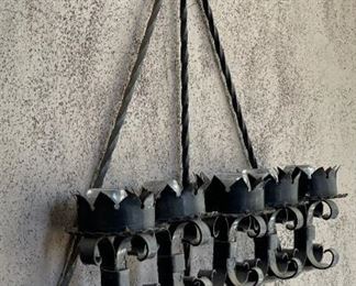 Spanish Revival Wrought Iron 5 Candle  Holder	36x32x6in	HxWxD
