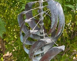 Kinetic Art Copper Wind Spinner	53in H x 25in W	
