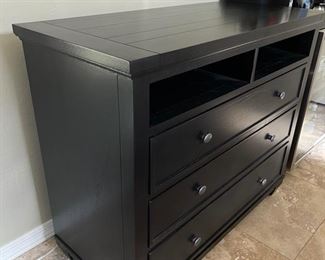 Ethan Allen black 3 drawer dresser/ console	44in. X 20in. X 37.5in.