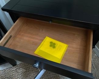 Ethan Allen Alec Night Table Pair Current popular in stock model ($1320.00 a pair	25.75in. w x 17.75in. d x 27in. h