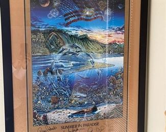 The Beach Boys Band Summer in Paradise Signed Autographed Framed LE Poster	46in. X 33in.