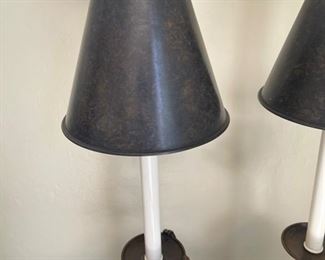 Vintage Maitland Smith Bronze Monkey Lamps pair	7.5in x 34.25in. Tall