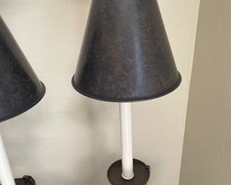 Vintage Maitland Smith Bronze Monkey Lamps pair	7.5in x 34.25in. Tall