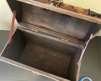 Wooden wicker decor box	15in X 8in. X 14in.