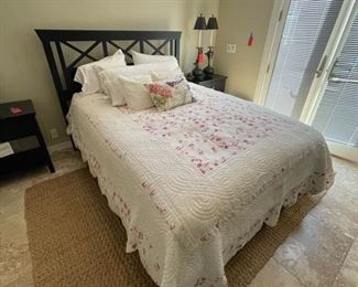 Ethan Allen queen size bed w/sleep solutions mattress	86in. X 67in.