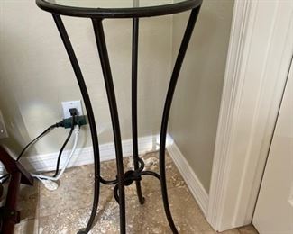 Iron and glass plant stand	28.5in x 12in.