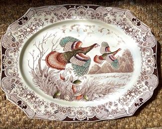 Johnson Bros England Windsor Ware Large Wild Turkeys Serving Plate Platter 20.5"	20.5in. X 16in