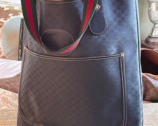 Gucci black GG monogram tote bag	13in. X 4in. X 15.5in.