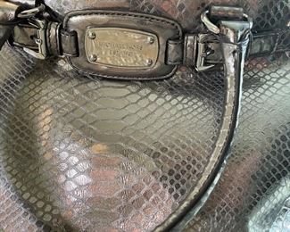 Rare Michael Kors alligator skin metallic silver handbag/purse
