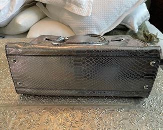 Rare Michael Kors alligator skin metallic silver handbag/purse
