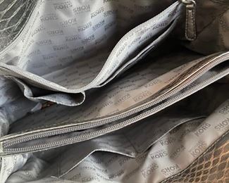 Rare Michael Kors alligator skin metallic silver handbag/purse