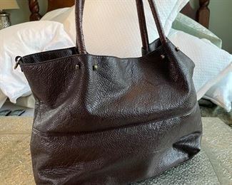 Salvador Ferragamo brown leather purse	