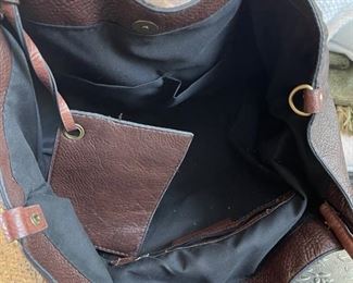 Salvador Ferragamo brown leather purse	