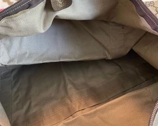 Gucci - Vintage GG Duffle Bag - Tan Canvas Leather Web Stripe Large Shoulder