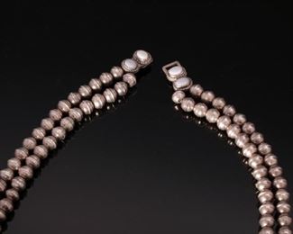 Navajo Turquoise Opal, & Silver Squash Blossom Necklace Native American	28in	