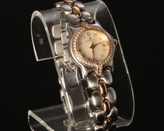 Bertolucci Ladies Watch Diamond, 14kt Gold & Stainless Steel Vir Mini Two-Tone  White MOP Dial 083 49 A