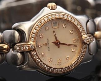 Bertolucci Ladies Watch Diamond, 14kt Gold & Stainless Steel Vir Mini Two-Tone  White MOP Dial 083 49 A