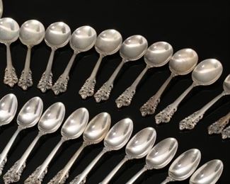 HUGE 98pc Wallace Sterling Silver Grande Baroque Silverware Set Flatware	98 pc	