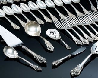 HUGE 98pc Wallace Sterling Silver Grande Baroque Silverware Set Flatware	98 pc	