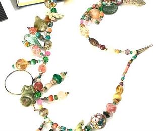 Nancy Brown Treasure Necklace 2-strand Fetish Southwest w/ Matching earrings	19in	