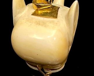 14k Gold & Ivory Elephant Pendant Charm	25x20x30mm	HxWxD