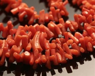 Native American 4 Strand Red Coral Necklace	25.5 inches