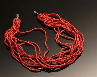 10 Strand Red Coral Necklace	17.5 inches