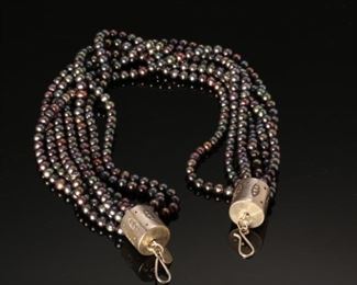 Native American 7 Strand dark beaded Necklace	19.5 inches	