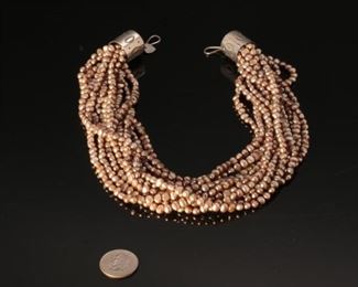 Native American  11 Strand brown beaded Necklace	19.5 inches