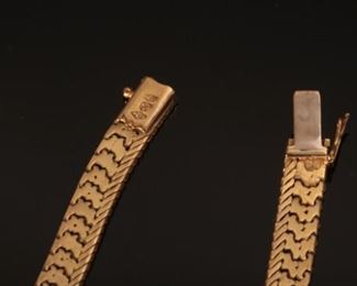 18K 750 Yellow Gold 18” Flat Chain Diani Luigi	18in long x 7 mm wide	