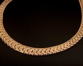 18K 750 Yellow Gold 18” Flat Chain Diani Luigi	18in long x 7 mm wide	