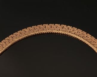 18K 750 Yellow Gold 18” Flat Chain Diani Luigi	18in long x 7 mm wide	