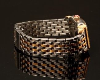 Michele Deco Diamond Two-Toned Watch,Mother of Pearl face MW06M01C5025	16mm by 29mm face	